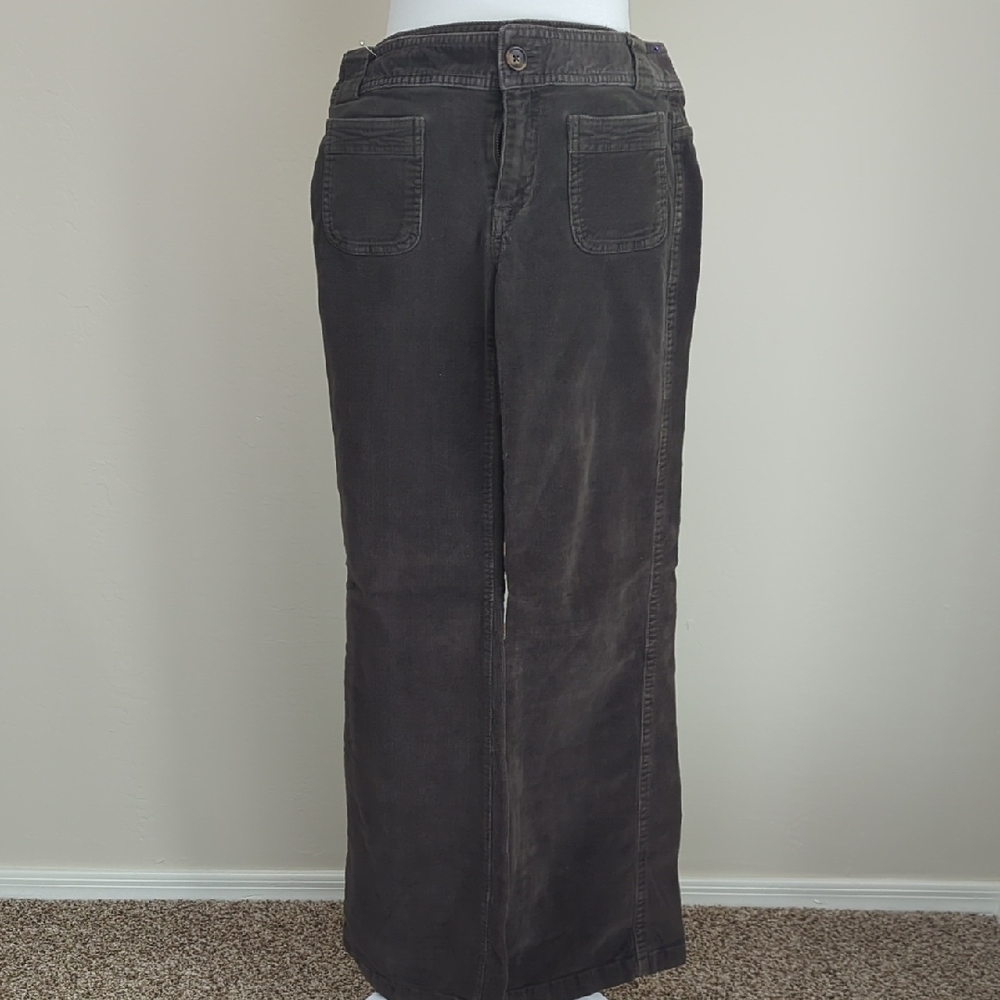 Banana Republic Dark Olive Flared Corduroy Pants, 4